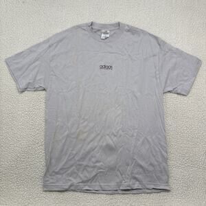 Vintage Adidas Sports Graphic Tee Mens XL Center Spell Out Logo Grey 90s AAA